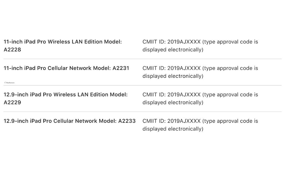 New iPad Pro models from Chinese Apple user manual