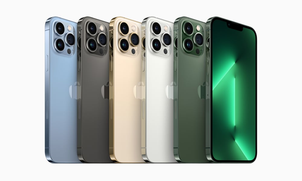 iPhone 13 Pro color lineup March 2022