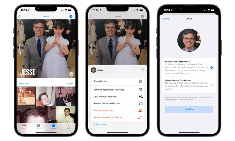 iOS 15 Hide Person from Photos Memories