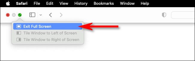 Select "Exit Full Screen."
