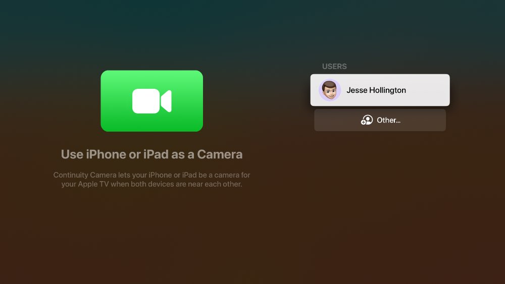 tvOS 17 beta 1 FaceTime pair Continuity Camera