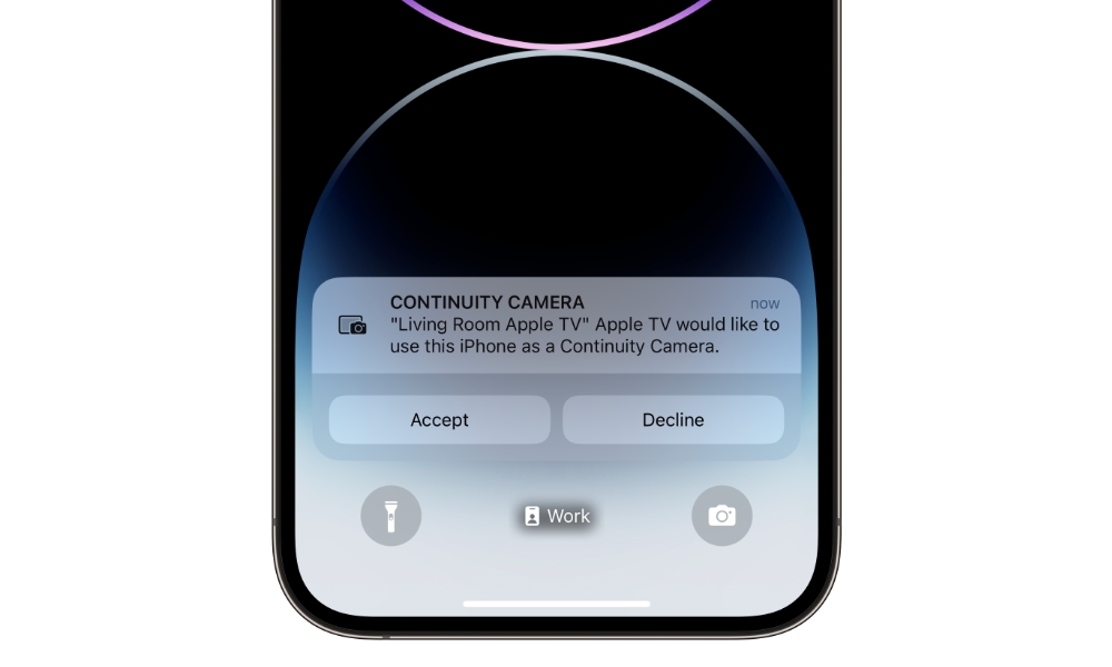 tvOS 17 beta 1 iPhone Continuity Camera Prompt