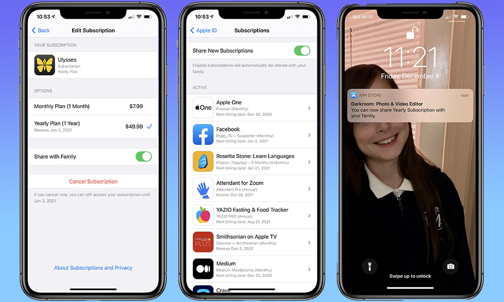 iOS 14 Family Subscription Sharing