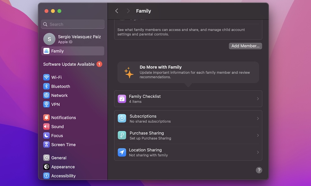 Set Up Family Sharing Mac